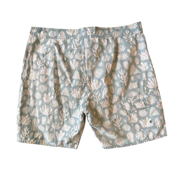 Mollusk Pale Blue Cactus Swim Trunks Size 34 - Picture 2 of 5